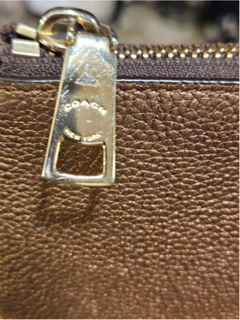 Coach Bronze Leather Tote Bag One Size - Picture 15 of 16